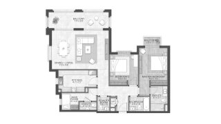 Apartment floor plan, 2 bedrooms in BLOOM LIVING GRANADA No. 11011